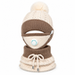 Women Winter Warm Knit Hat with Face Mask and Neck Warmer Windproof Ear Protection Beanie for Cycling