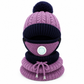 Women Winter Warm Knit Hat with Face Mask and Neck Warmer Windproof Ear Protection Beanie for Cycling