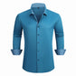 Men's Business Casual Contrast Long Sleeve Shirt