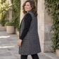Women's Plaid Notched Lapel Longline Vest