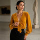 Women's French Bow Tie V Neck Blouse
