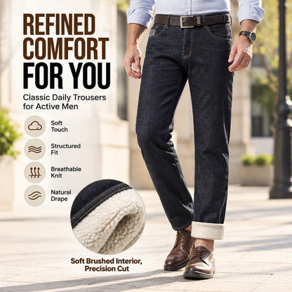 Men's Winter Straight Fit Thermal Jeans