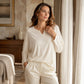 🌸Hot Sale 50% OFF💖Women's Casual Notch V-Neck Long Sleeve Top