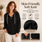🧶 Textured Comfort, Cozy Head Coverage | Women's Waffle Knit Henley Hooded Sweatshirt