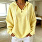 🧶 Textured Comfort, Cozy Head Coverage | Women's Waffle Knit Henley Hooded Sweatshirt