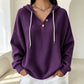 🧶 Textured Comfort, Cozy Head Coverage | Women's Waffle Knit Henley Hooded Sweatshirt