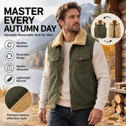 Unisex Reversible Corduroy Warm Vest