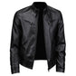 Men's Stylish Stand Collar PU Leather Jacket