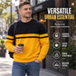 Men's Casual Crewneck Color-Block Sweatshirt