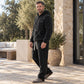 Men's Plush Jacquard Hooded Sweatshirt & Pants Set