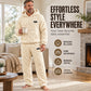 Men's Plush Jacquard Hooded Sweatshirt & Pants Set