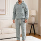 Men's Plush Jacquard Hooded Sweatshirt & Pants Set