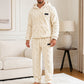 Men's Plush Jacquard Hooded Sweatshirt & Pants Set
