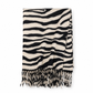 Women's Zebra Print Faux Cashmere Scarf Thick Warm Winter Shawl and Wrap with Tassels