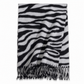 Women's Zebra Print Faux Cashmere Scarf Thick Warm Winter Shawl and Wrap with Tassels