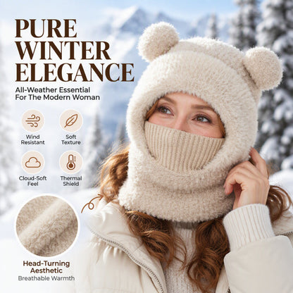 🌸Hot Sale 50% OFF💖3-in-1 Winter Bear Hat with Scarf & Mask