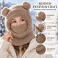 🌸Hot Sale 50% OFF💖3-in-1 Winter Bear Hat with Scarf & Mask