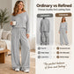Women's Off-Shoulder Long Sleeve Top & Wide-Leg Pants Set