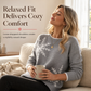 Women's Christmas Snowflake Jacquard Knit Sweater Crew Neck Loose Fit Pullover for Autumn and Winter
