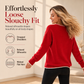 Women's Christmas Snowflake Jacquard Knit Sweater Crew Neck Loose Fit Pullover for Autumn and Winter
