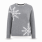 Women's Christmas Snowflake Jacquard Knit Sweater Crew Neck Loose Fit Pullover for Autumn and Winter