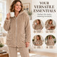 Women's Plush Cable Knit Hooded Jacket & Pants Set