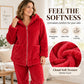 Women's Plush Cable Knit Hooded Jacket & Pants Set
