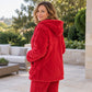Women's Plush Cable Knit Hooded Jacket & Pants Set