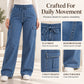 Women's Cargo Jeans with Elastic Drawstring Waist