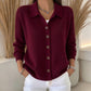 Women's Collared Button-Down Knit Cardigan