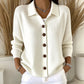 Women's Collared Button-Down Knit Cardigan