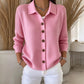 Women's Collared Button-Down Knit Cardigan