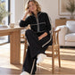 Women's Beaded Cropped Jacket and Wide-Leg Pants Set