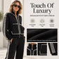 Women's Beaded Cropped Jacket and Wide-Leg Pants Set