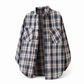 Unisex Casual Loose Fit Plaid Button Down Shirt Top for Men and Women