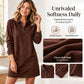 Women's Elegant Faux Suede Shirt Dress