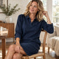 Women's Elegant Faux Suede Shirt Dress