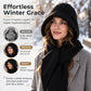Women's 2-in-1 Thermal Knit Hooded Scarf