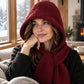 Women's 2-in-1 Thermal Knit Hooded Scarf