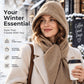 Women's 2-in-1 Thermal Knit Hooded Scarf