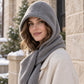 Women's 2-in-1 Thermal Knit Hooded Scarf