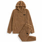 Men's Winter Warm Lamb Wool Hooded Sweatshirt and Pants 2 Piece Set