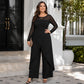 Women's Elegant Mesh Long Sleeve Jumpsuit with Wrap Overlay