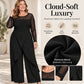 Women's Elegant Mesh Long Sleeve Jumpsuit with Wrap Overlay