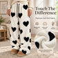 Women's Heart Print Plush Wide-Leg Pants