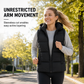Women's Hooded Padded Puffer Vest with Adjustable Drawstring and Full Zip
