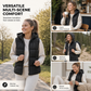 Women's Hooded Padded Puffer Vest with Adjustable Drawstring and Full Zip