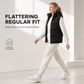 Women's Hooded Padded Puffer Vest with Adjustable Drawstring and Full Zip