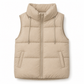 Women's Hooded Padded Puffer Vest with Adjustable Drawstring and Full Zip