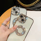 Rhinestone lujo moda caso transparente para iPhone